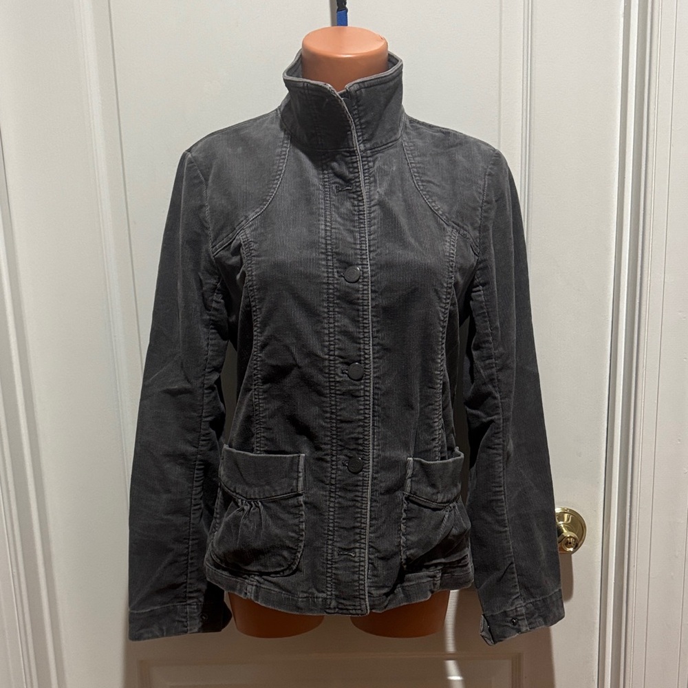 EDDIE BAUER Gray Stretch Corduroy Jacket M Medium $98 EUC